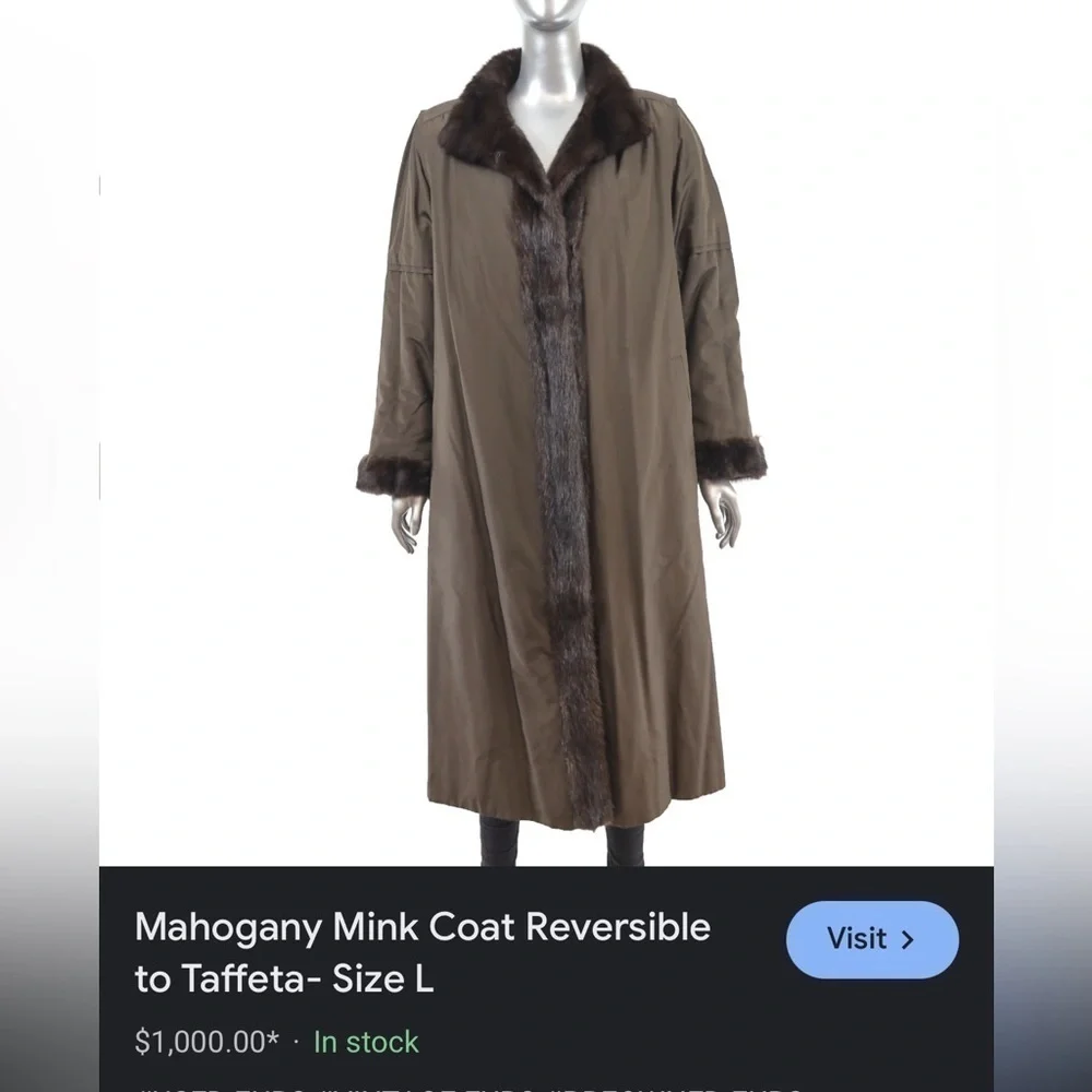 Winter coat Mink fur🧥approximate size L/XL (12/14) in good condition winter coat